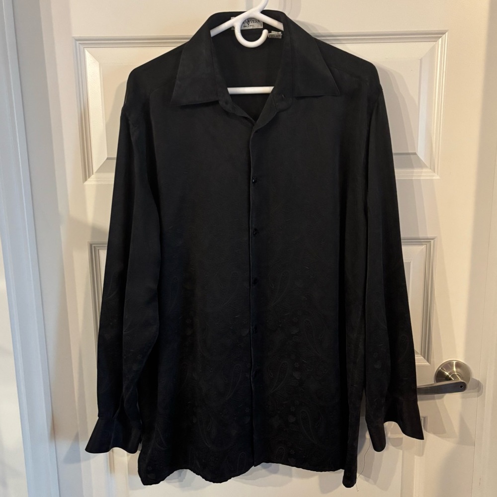 Large Gianni Viera Silk Paisley Dress Shirt